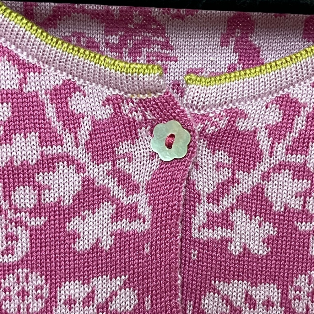 OLEANA Pink Floral Cardigan Sweater - Picture 3 of 6